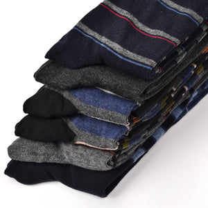 Calze uomo rigate lunghe caldo cotone Meritex 1242 6 paia