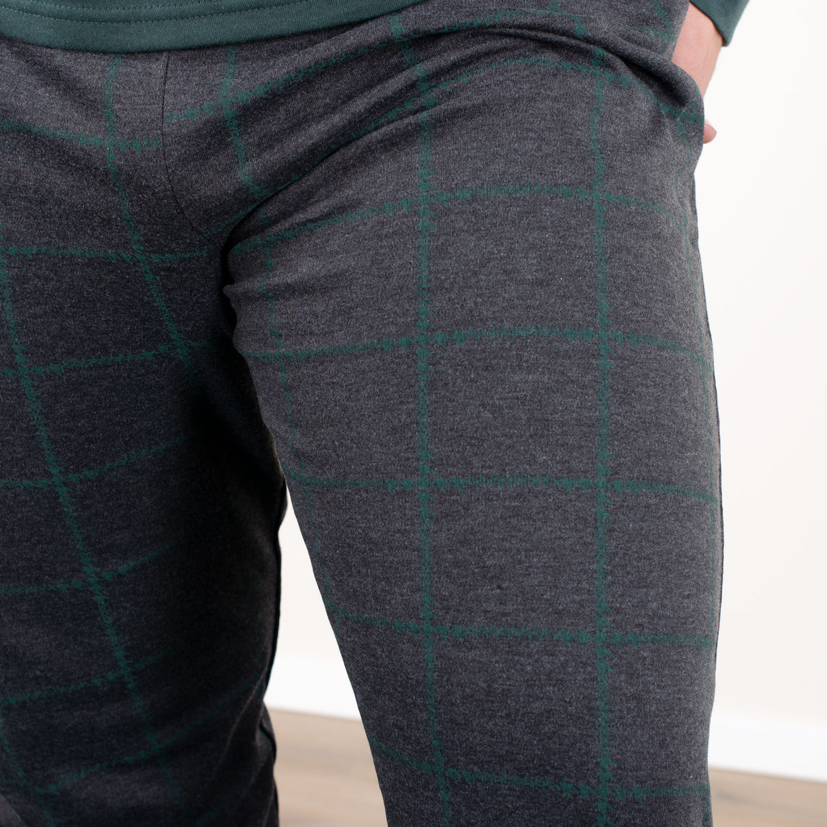 Pigiama uomo Kappa 21260 caldo cotone con polsini verde quadri