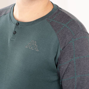 Pigiama uomo Kappa 21260 caldo cotone con polsini verde quadri
