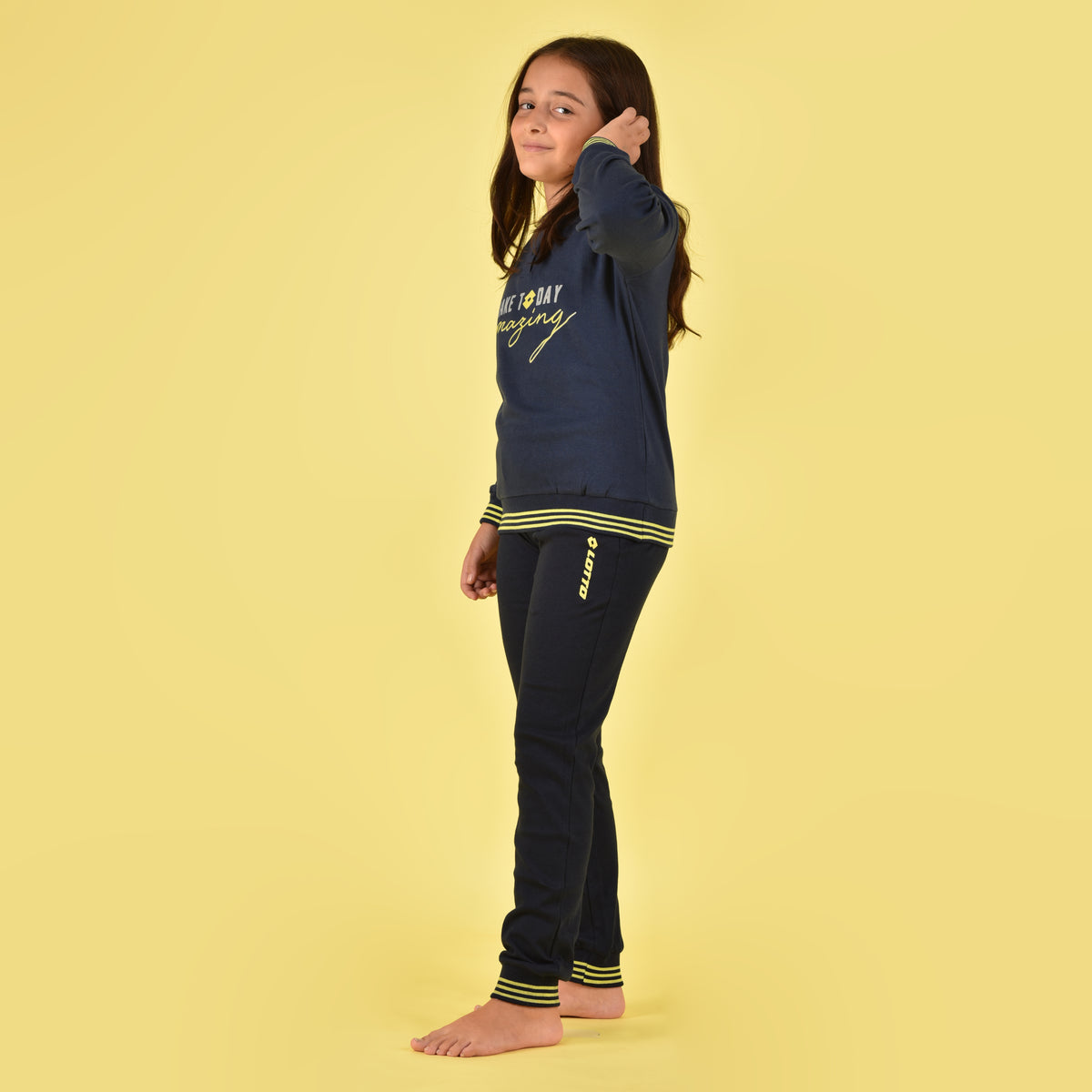 Pigiama bambina ragazza Lotto LP2062 caldo cotone denim