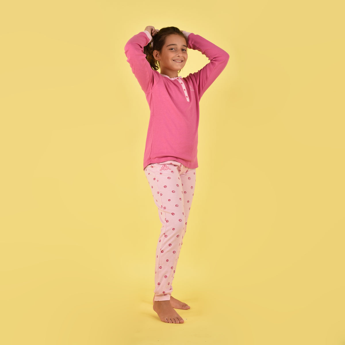 Pigiama bambina ragazza Kappa caldo cotone fuxia 21366