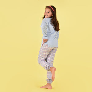 Pigiama bambina invernale Santoro Gorjuss 56621 caldo cotone celeste
