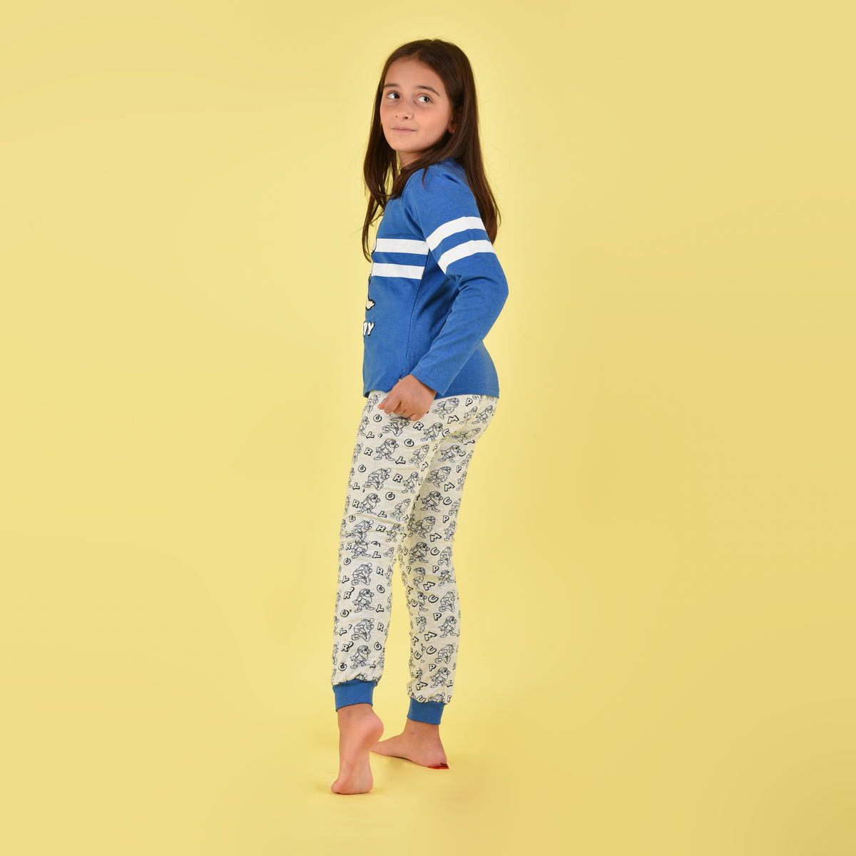 Pigiama bimba Disney 54386 caldo cotone azzurro Brontolo