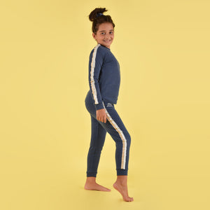 Pigiama bambina ragazza Kappa jeans oro argento 21365 caldo cotone