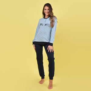 Pigiama donna Ambro caldo cotone D6002.22 pervinca