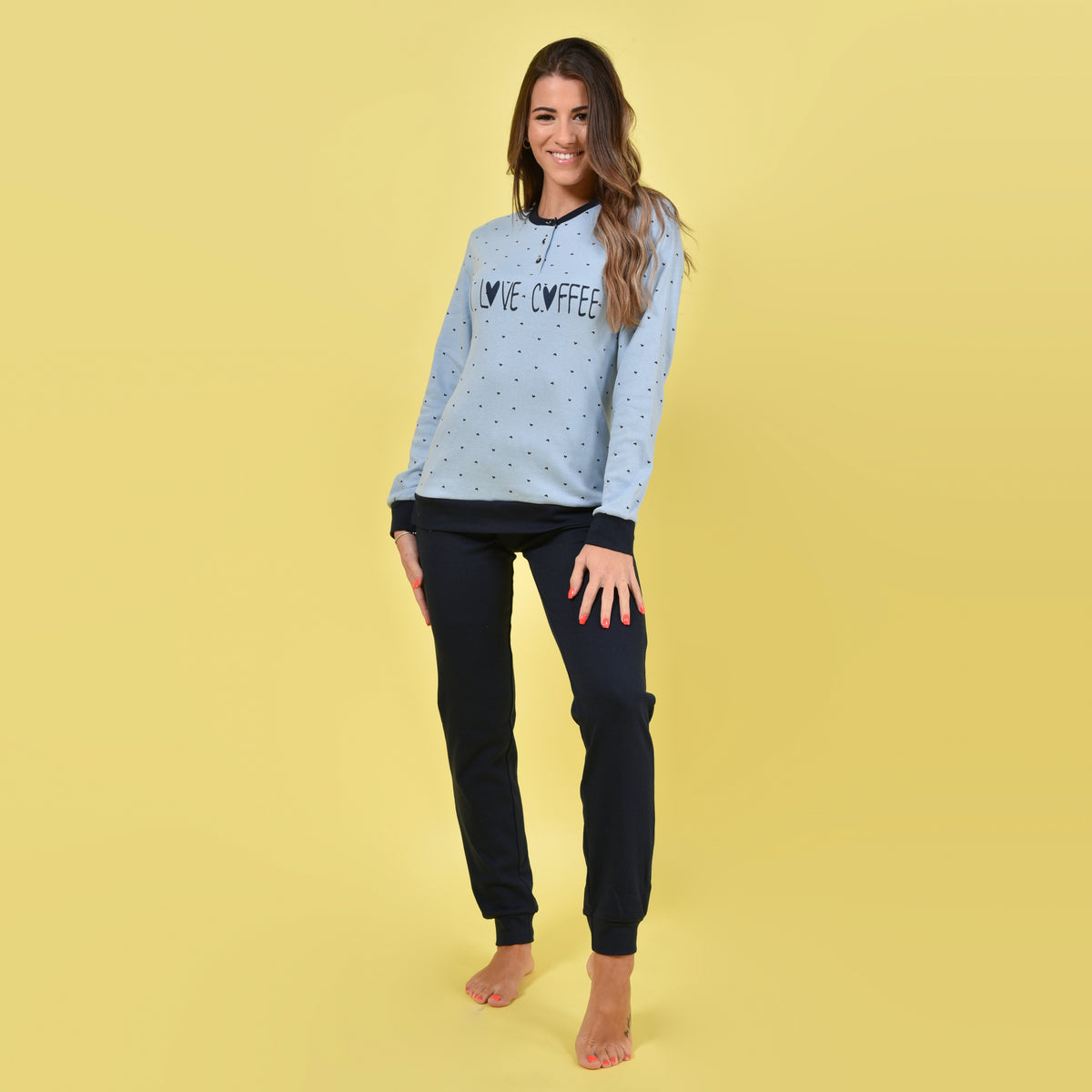 Pigiama donna Ambro caldo cotone D6002.22 pervinca