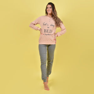 Pigiama donna Ambro caldo cotone D6000.22 rosa