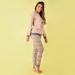Pigiama donna Ambro caldo cotone D6001.22 rosa