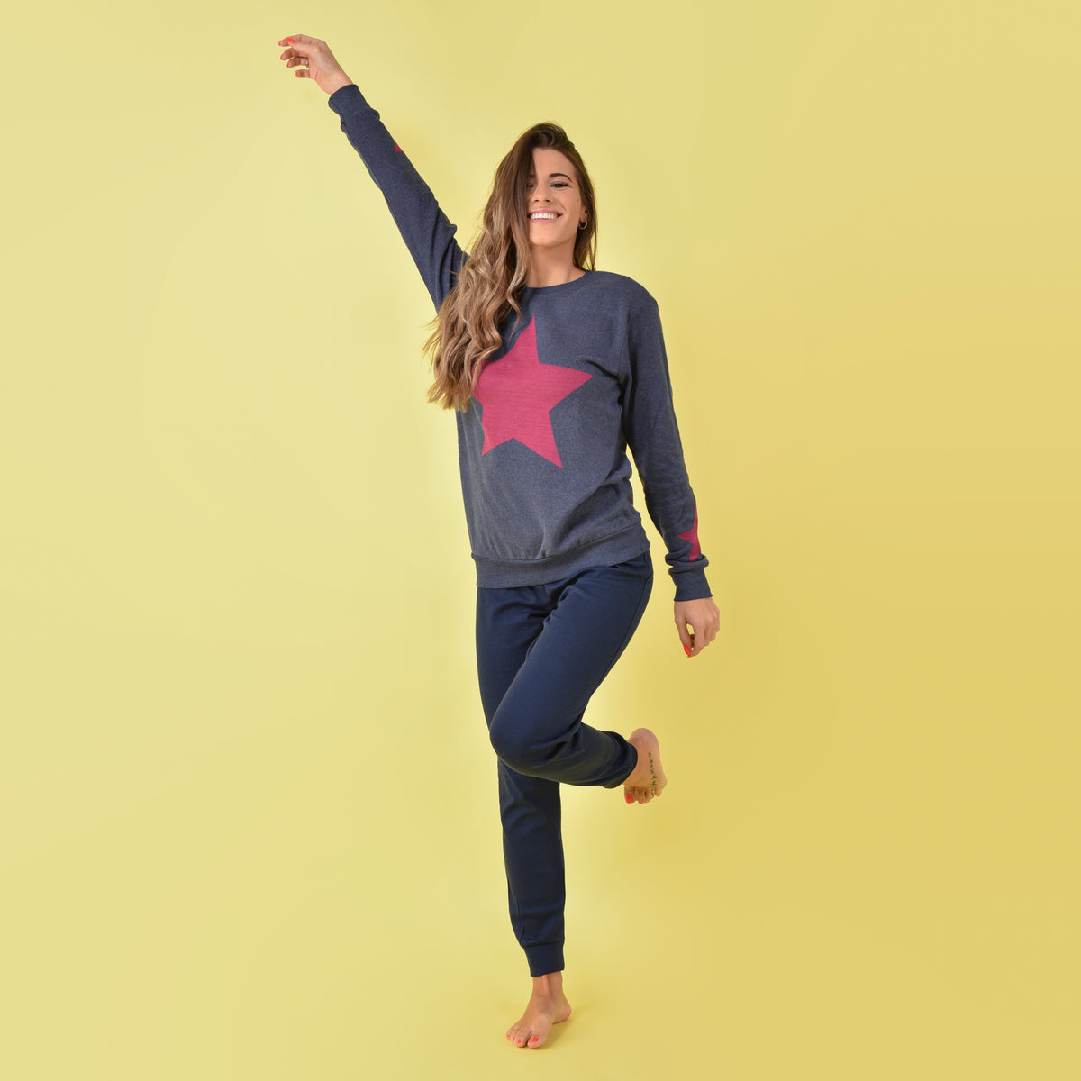 Pigiama donna invernale stella blu Jadea 5165