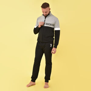 Pigiama con zip Juventus felpato a collo alto B2JU14133 grigio