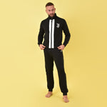 Pigiama uomo zip Juventus felpata a collo alto B2JU14133 nero