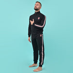 Pigiama uomo stile tuta Milan cotone felpato B2MI14133 nero