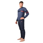 Pigiama uomo Lotto LP4070 caldo cotone blu melange con polsini