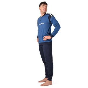 Pigiama uomo Lotto LP4067 caldo cotone avio con polsini