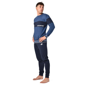 Pigiama uomo Lotto LP4066 in caldo cotone con polsini jeans