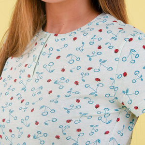 Pigiama donna corto estivo verde menta coccinelle Il Granchio GP5011