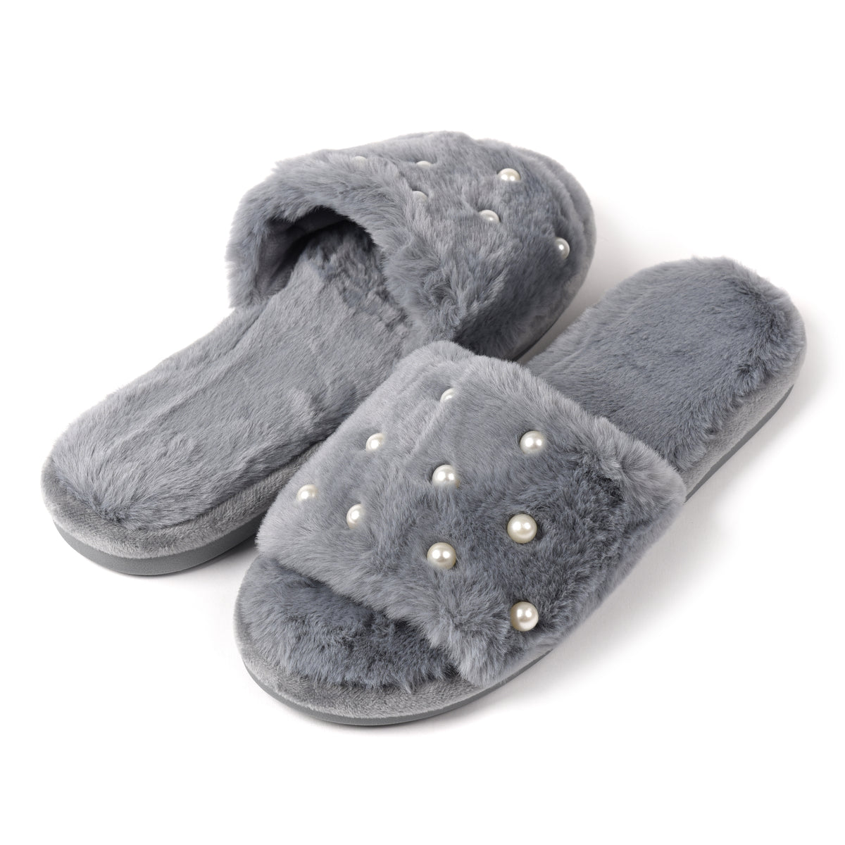 Pantofole punta aperta con perle polvere 0015 Preziosa