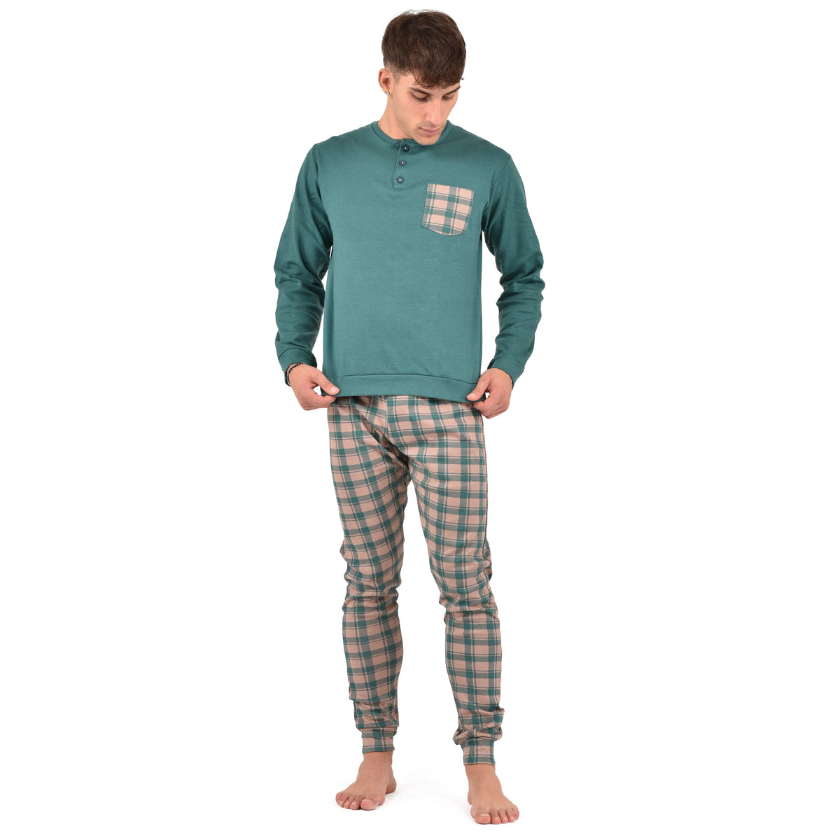 Pigiama uomo invernale Ambro U8004.23 in caldo cotone