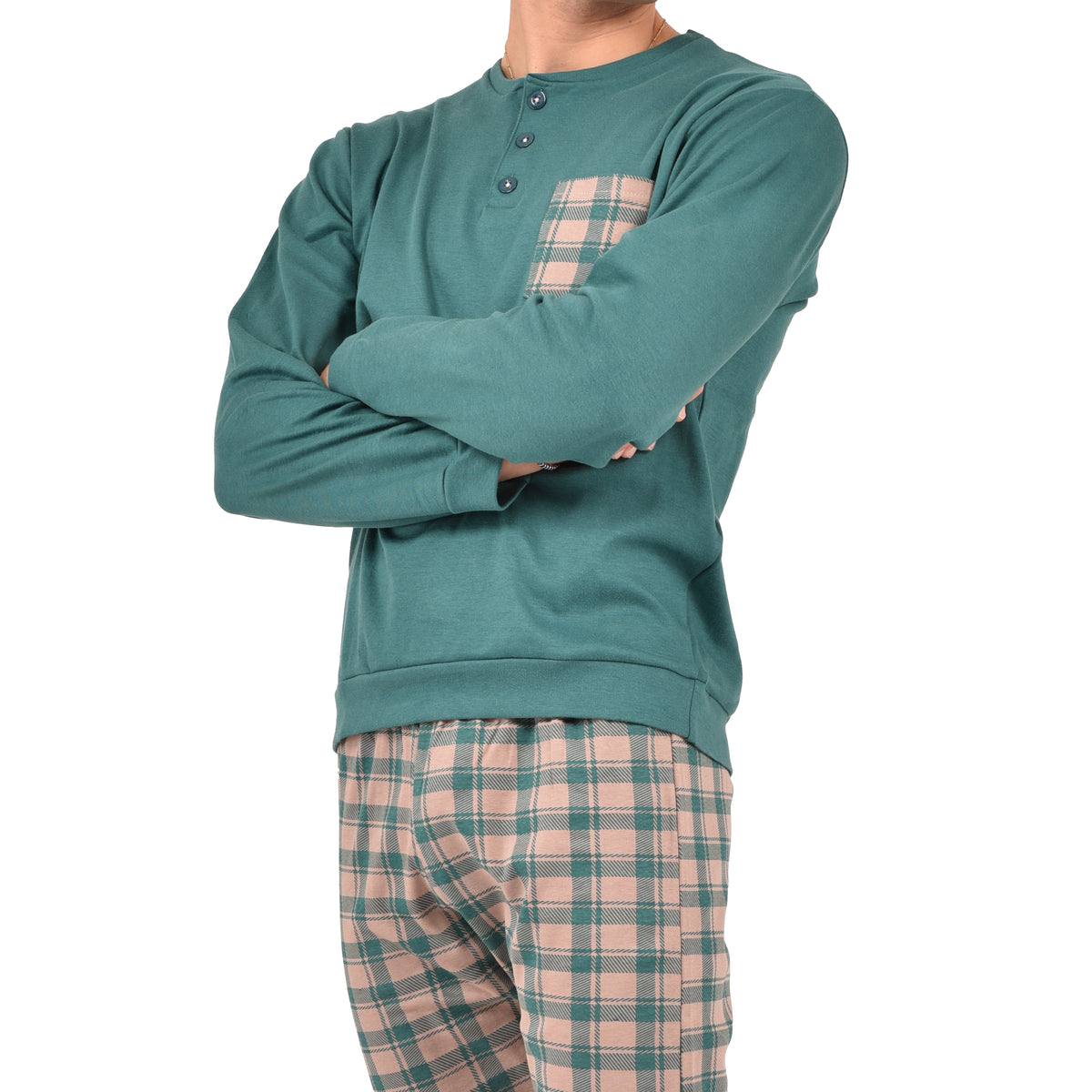 Pigiama uomo invernale Ambro U8004.23 in caldo cotone