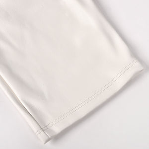 Pantalone casual donna Jogger 54131 simil pelle bianco latte