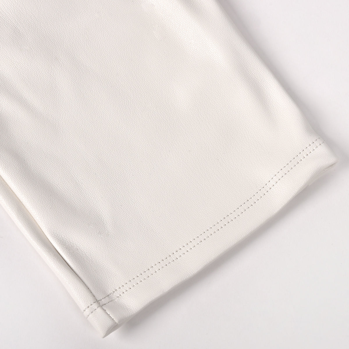 Pantalone casual donna Jogger 54131 simil pelle bianco latte