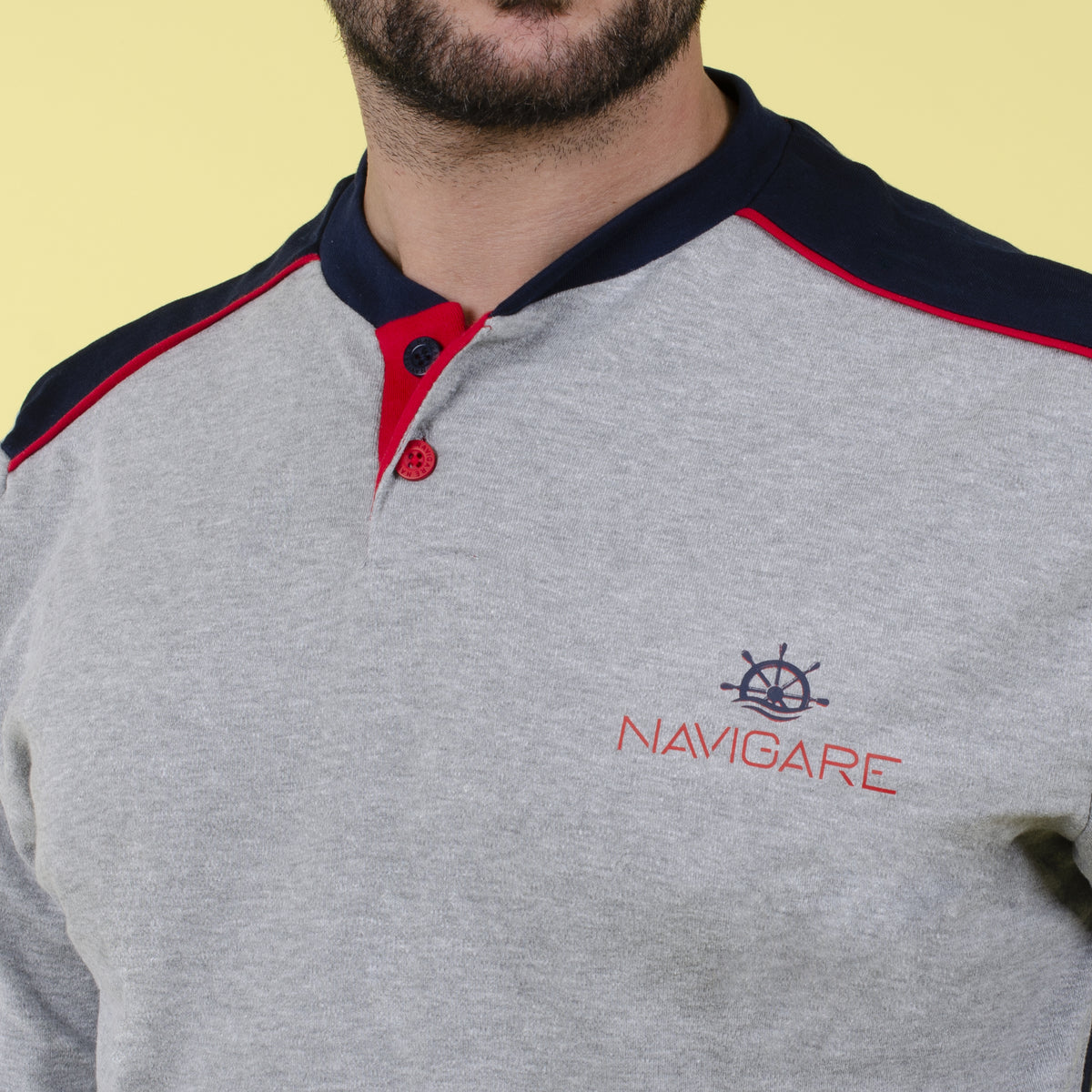 Pigiama uomo Navigare caldo cotone grigio B2141338