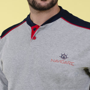 Pigiama uomo Navigare caldo cotone grigio B2141338
