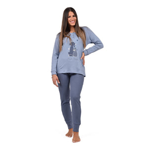 Pigiama donna serafino caldo cotone Infiore FRD1447