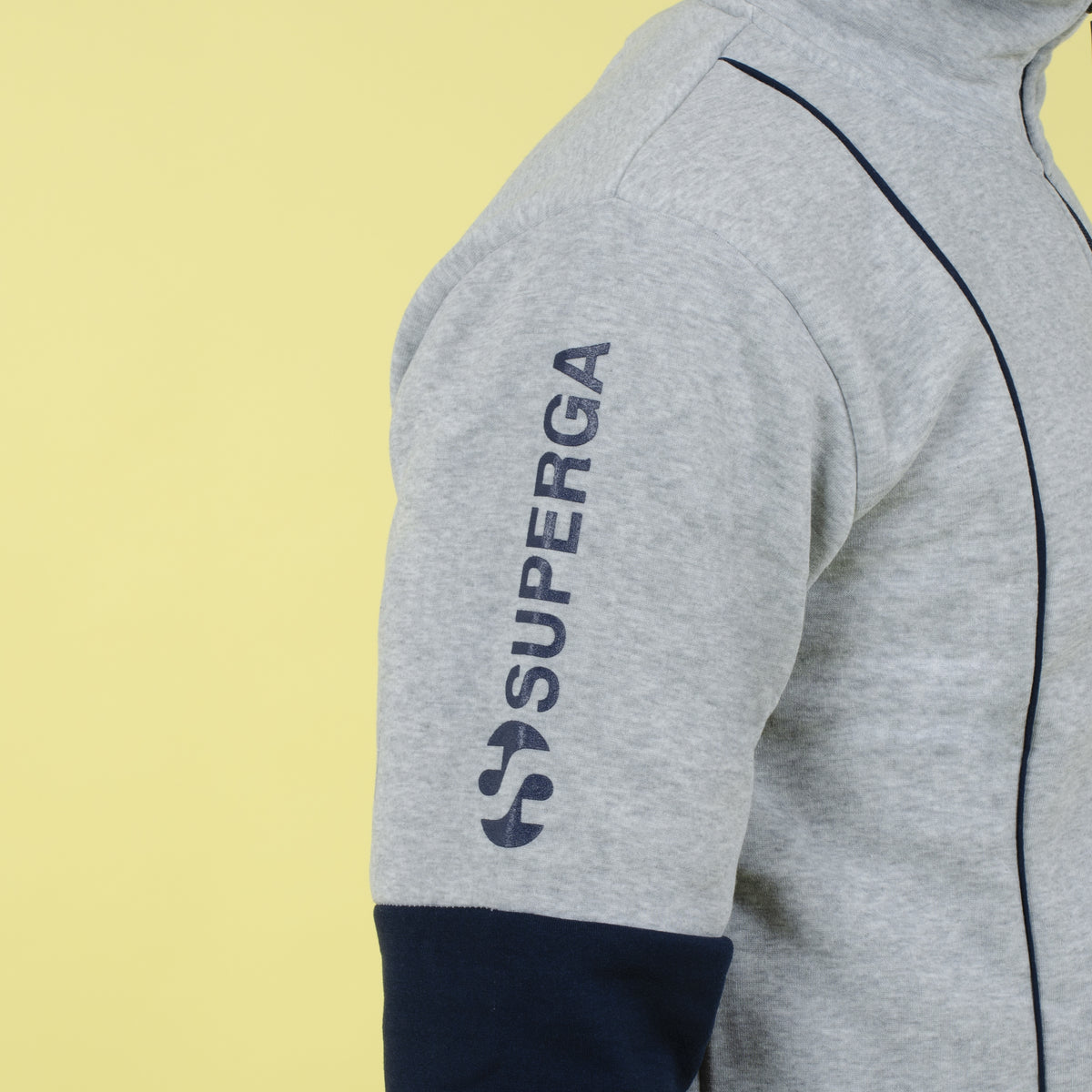 Tuta uomo felpata full zip Superga 22310 grigio blu