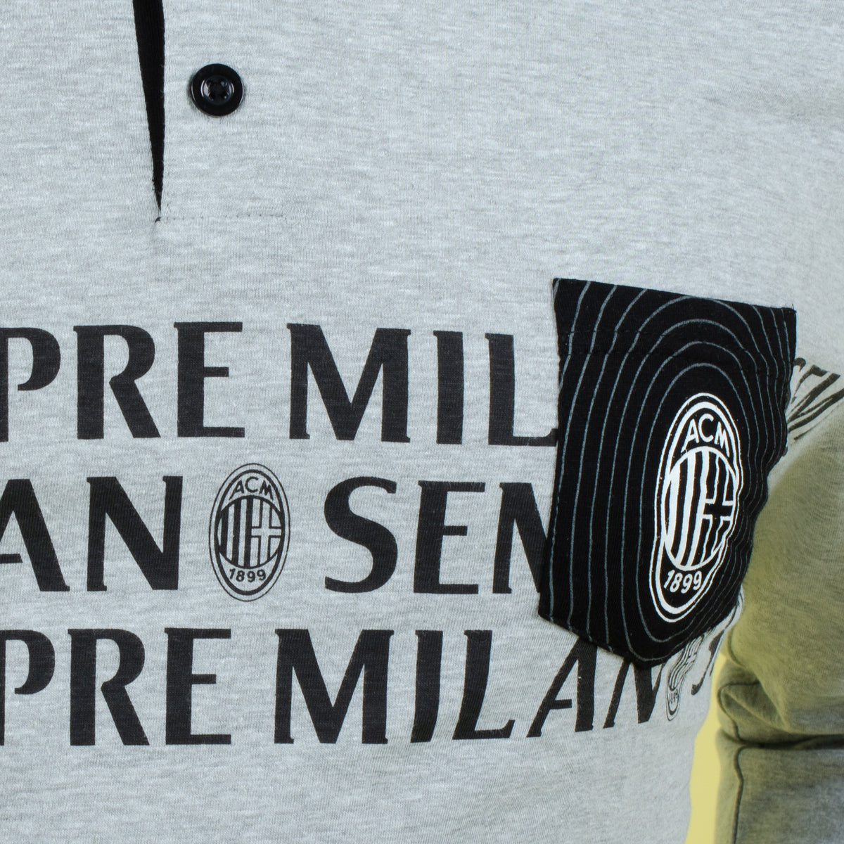 Pigiama uomo Milan serafino cotone leggero B2MI14120 grigio melange