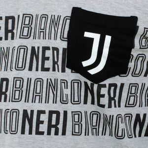 Pigiama uomo Juventus serafino cotone leggero B2JU14120 grigio melange