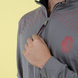 Pigiama tuta uomo Milan zip cotone felpato B2MI14117 antracite
