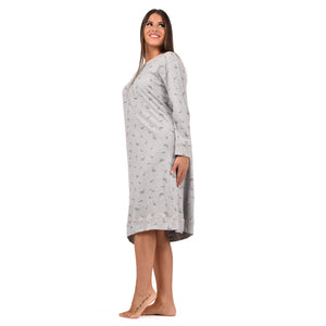 Camicia da notte classica ampia a fiori in caldo cotone Cippi 3159