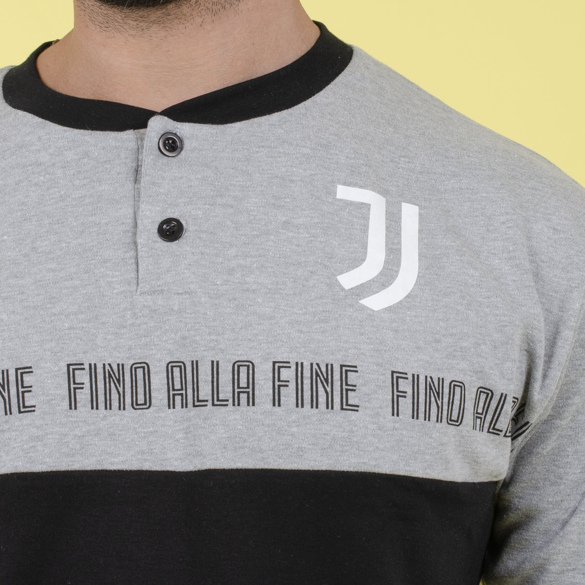 Pigiama tuta uomo Juventus serafino caldo cotone B2JU14115 grigio mel