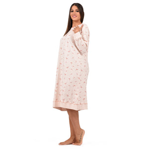 Camicia da notte classica ampia a fiori in caldo cotone Cippi 3159