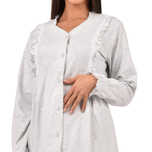 Camicia da notte aperta in caldo cotone Cippi 3162