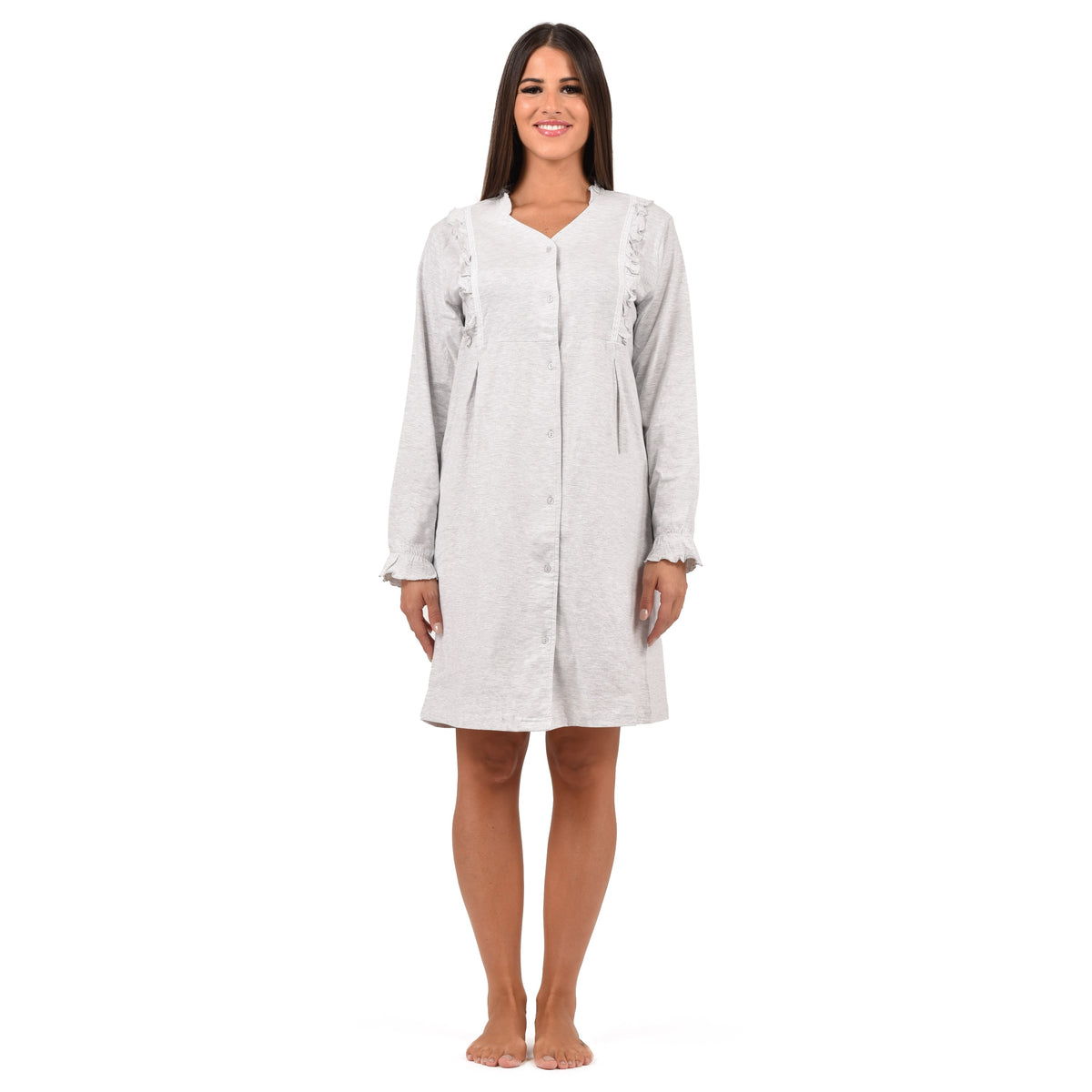 Camicia da notte aperta in caldo cotone Cippi 3162