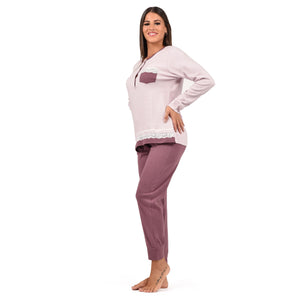 Pigiama donna serafino caldo cotone Infiore ELG1660