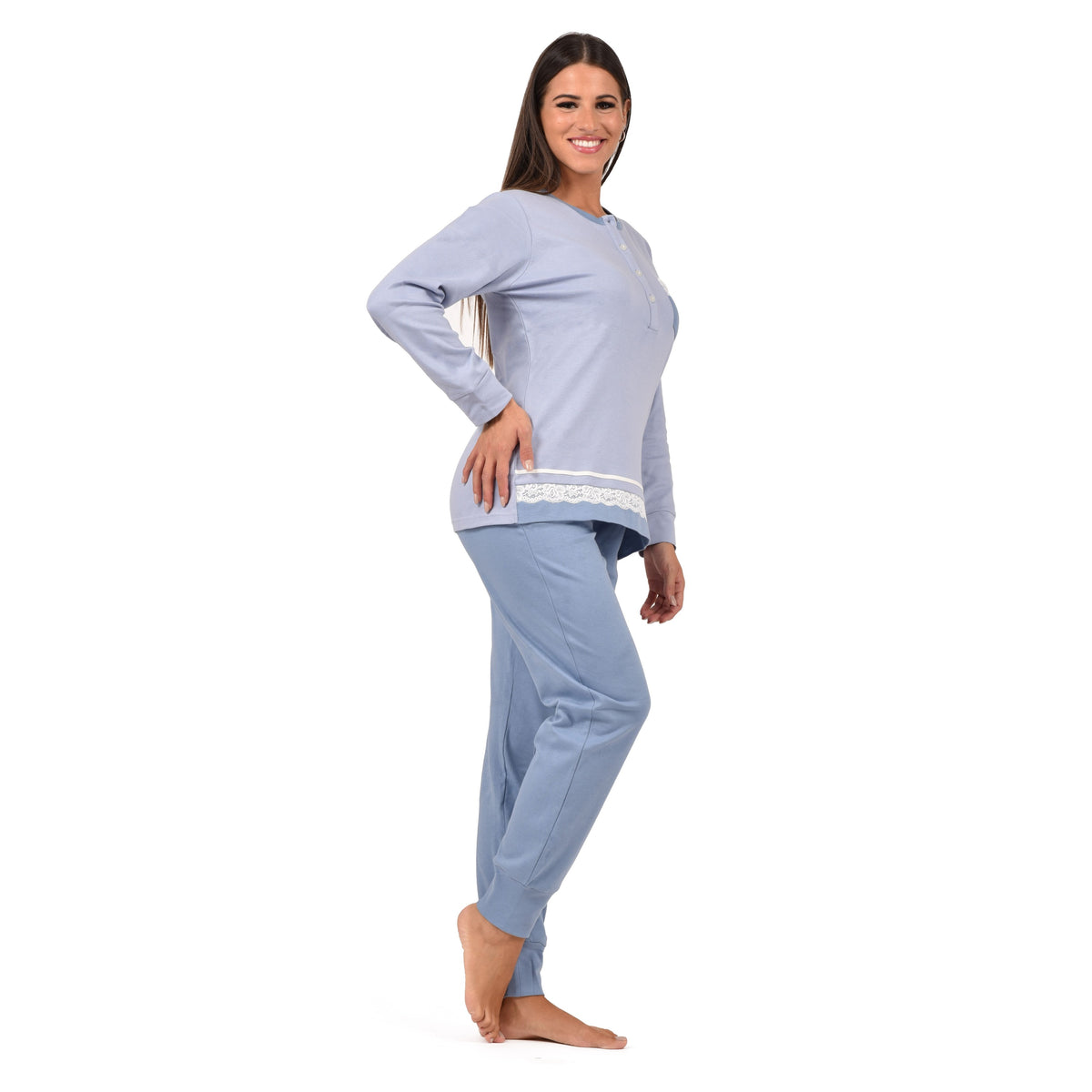 Pigiama donna serafino caldo cotone Infiore ELG1660