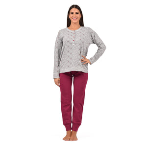 Pigiama donna serafino caldo cotone Infiore SCT1669