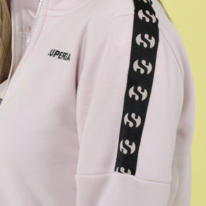 Tuta donna felpata Superga giacca zip e pantalone 22404 rosa