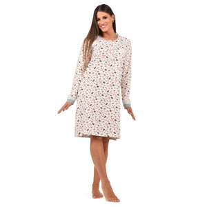 Camicia da notte serafino donna serafino caldo cotone Infiore MRP1677