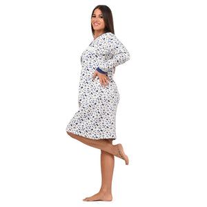 Camicia da notte serafino donna serafino caldo cotone Infiore MRP1677