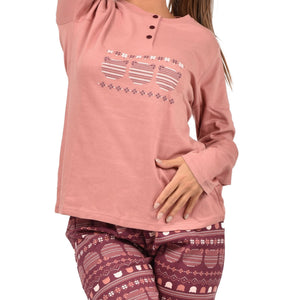 Pigiama donna serafino caldo cotone Infiore CHL1486