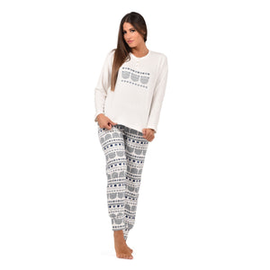 Pigiama donna serafino caldo cotone Infiore CHL1486