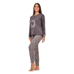 Pigiama donna serafino caldo cotone Infiore BSS1439