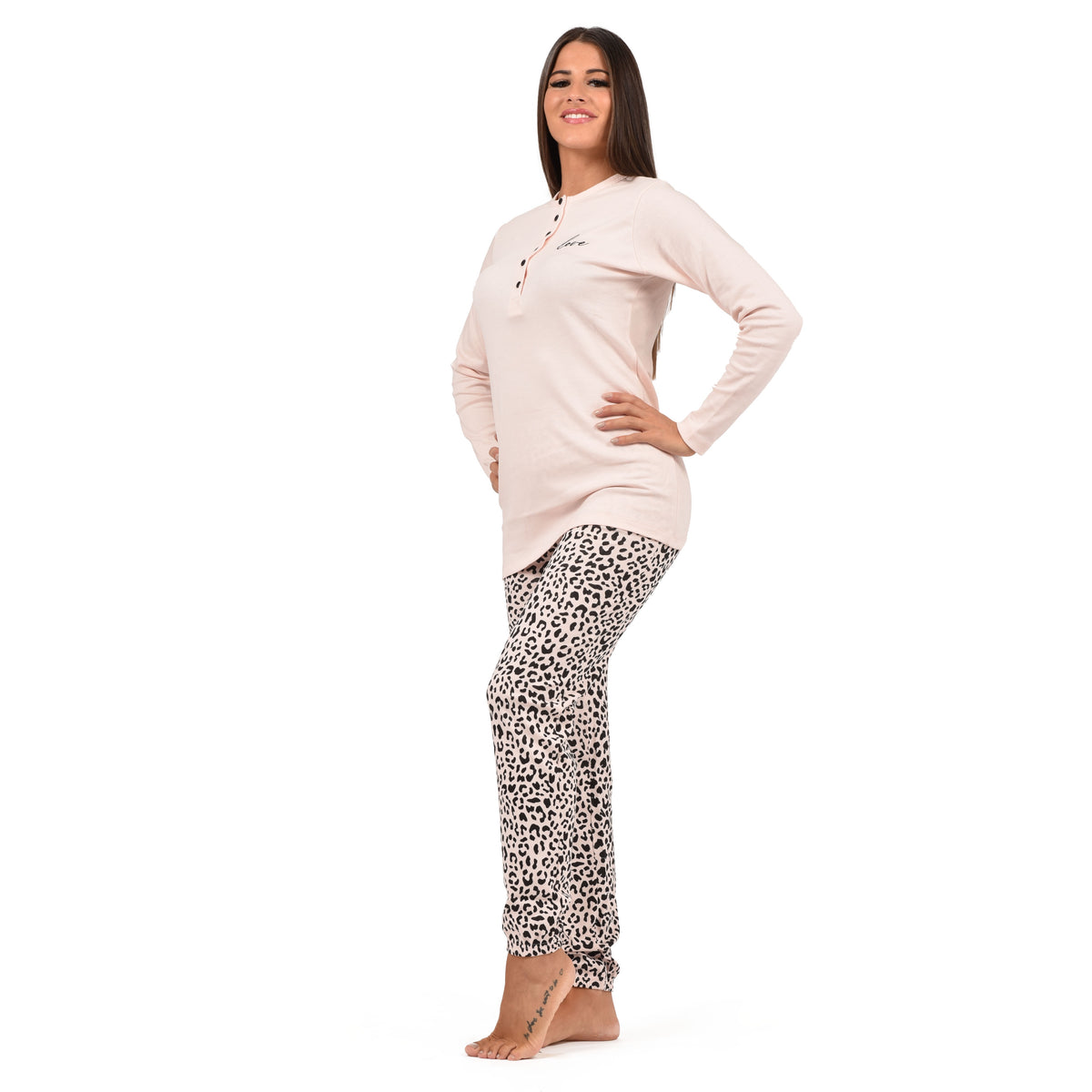 Pigiama donna Love and Bra maculato 68499 caldo cotone