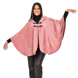 Cappa Giacca con cappuccio e alamari donna caldo flannel Biancaluna