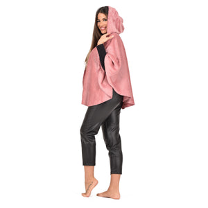 Cappa Giacca con cappuccio e alamari donna caldo flannel Biancaluna