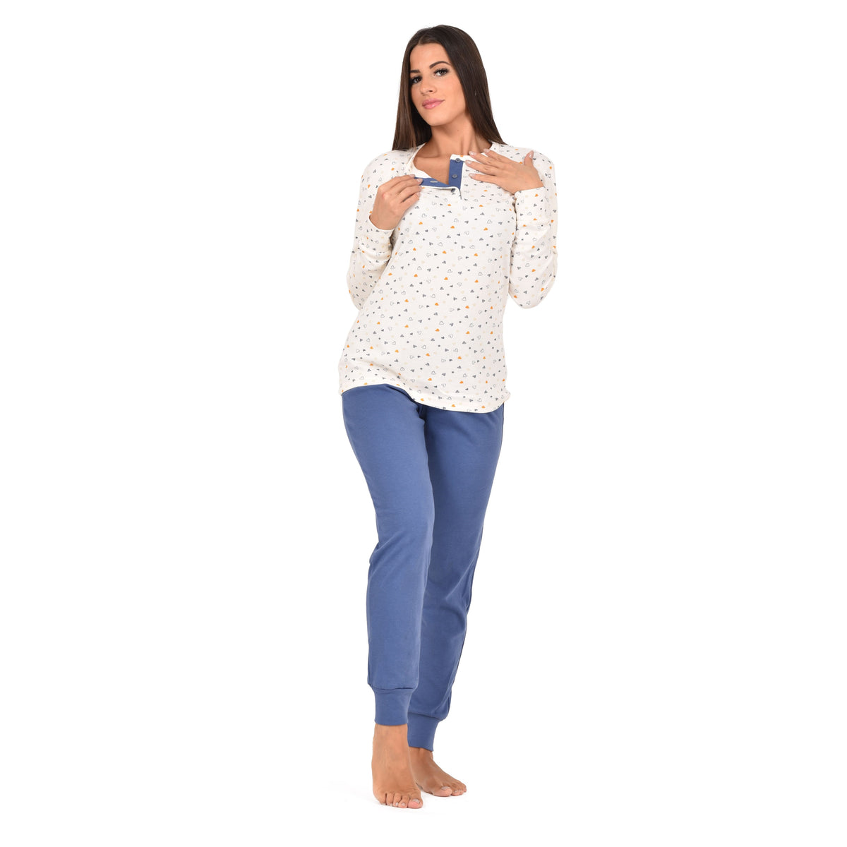 Pigiama donna serafino caldo cotone karelpiù KF5038